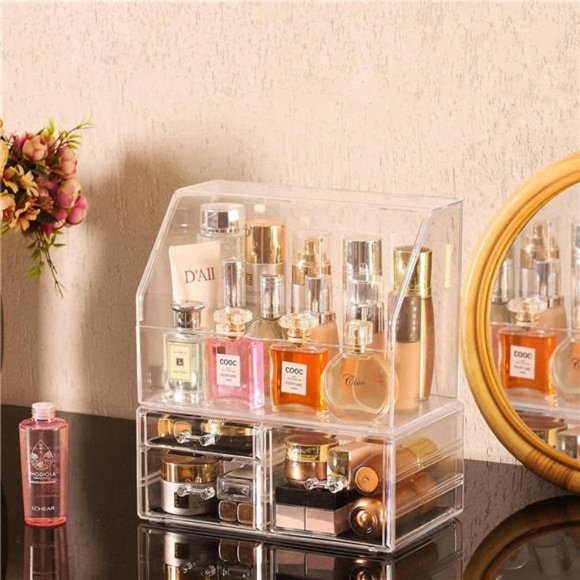 Acrylic Cosmetic Display Cases With Lid Dustproof Waterproof for Bathroom - Picture 6 of 6